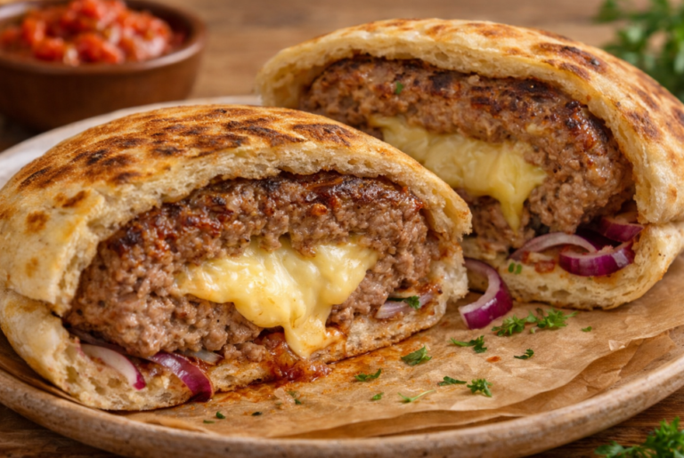 Gefüllte Pljeskavica mit Käse – Klassischer Balkan-Klassiker - Rezept