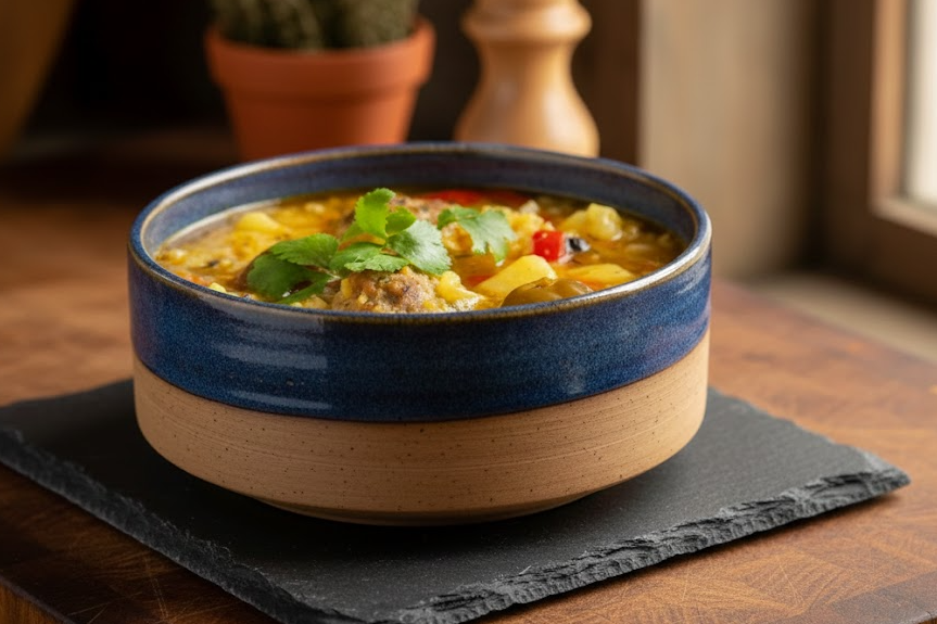 Kartoffelsuppe mit geräuchertem Fleisch – traditionelles Balkan-Rezept