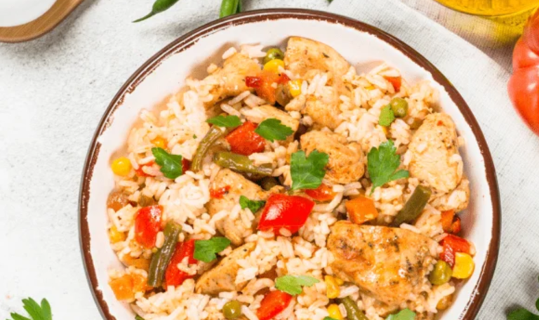 Hähnchen-Risotto mit Gemüse – Rezept