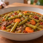 Buranija sa Junetinom – bosnischer Grüne-Bohnen-Eintopf mit Rindfleisch